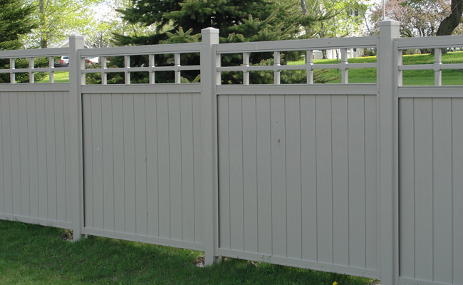 premade fence panels in yard