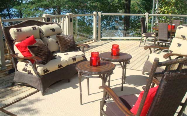 tempered glass railing on a deck