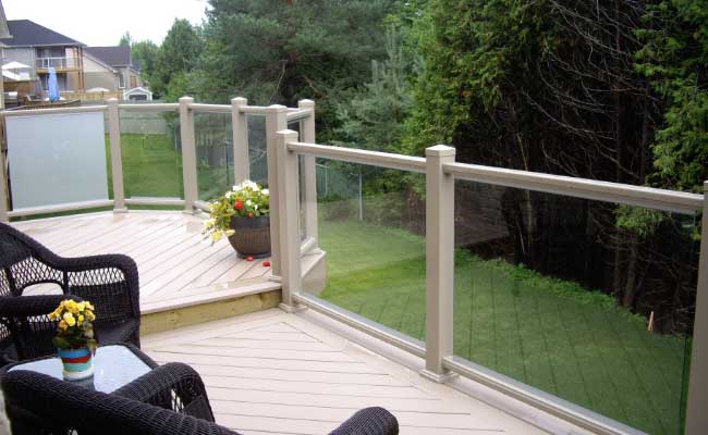 exterior railing with glass