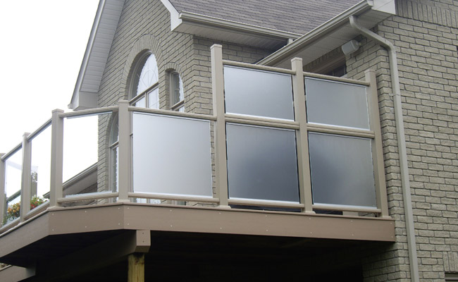 frosted exterior railing