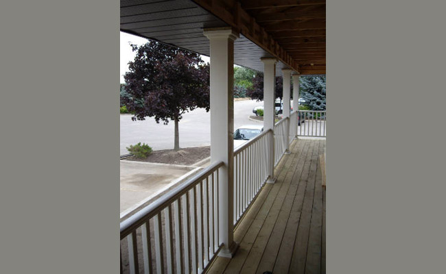 vinyl railing on porch