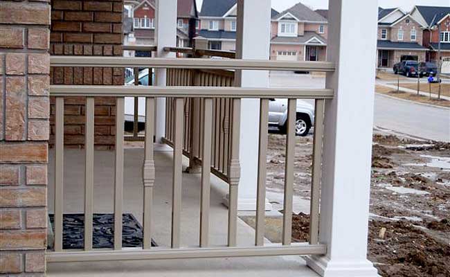 porch railing with decorative accents