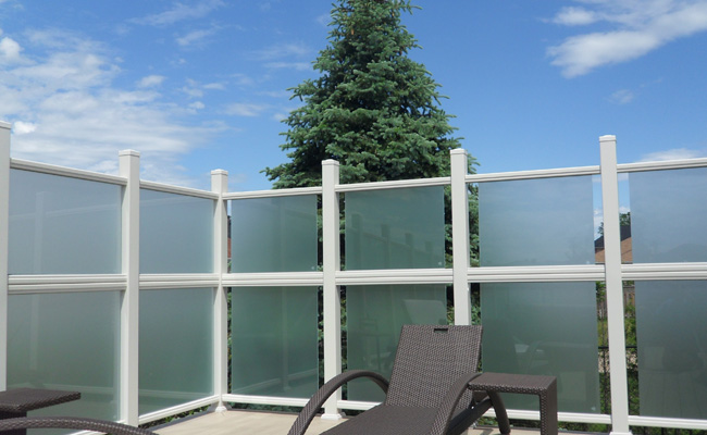 frosted glass railing